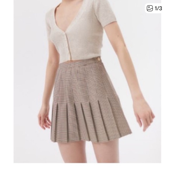 Urban Outfitters A-Line Skirt in Brown Check - Picture 3 of 3